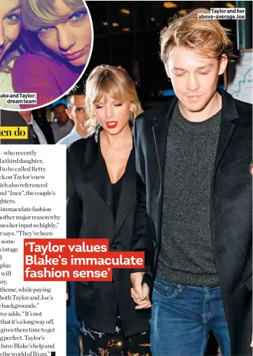  ??  ?? Blake and Taylor: dream team
Taylor and her above-average Joe