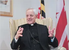  ?? RICKY CARIOTI THE WASHINGTON POST ?? Cardinal Donald Wuerl has resigned as archbishop of Washington, D.C. He spoke to The Washington Post about his career in March.