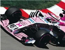  ?? DAN ISTITENE/GETTY IMAGES ?? Nicholas Latifi drives the Sahara Force India F1 Team Mercedes at practice Friday for the Canadian Grand Prix.