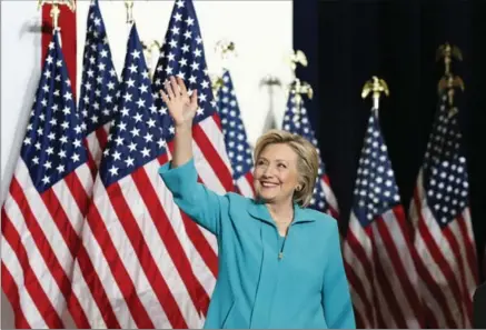  ?? CAROLYN KASTER, THE ASSOCIATED PRESS ?? Hillary Clinton arrives at a campaign event at Truckee Meadows Community College, in Reno, Nev., Thursday.