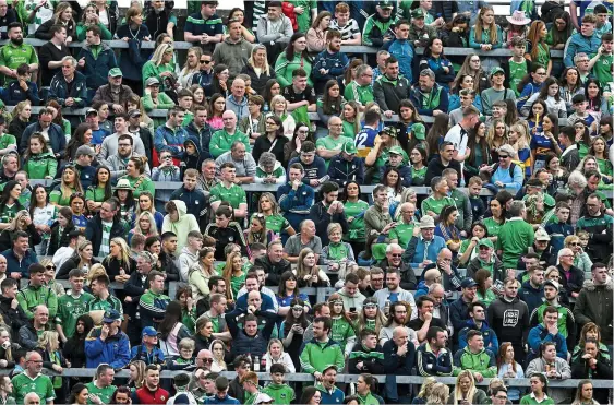  ?? ?? Celebratio­ns turned sour: Limerick fans watching their side beat Tipperary on Sunday, hours before a county player was arrested