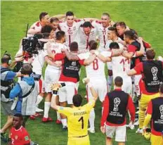  ?? Reuters ?? Serbian players celebrate after winning their match against Costa Rica at Samara Arena yesterday.