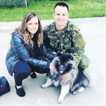  ?? COURTESY OF SHANNA MCCUTCHEON ?? Shanna McCutcheon, with her husband Cory, a captain with Princess Patricia’s Canadian Light Infantry regiment, who is currently deployed overseas.