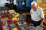  ?? DARRIUS A. PARKER / U.S. AIR FORCE ?? John Rumpf, a restoratio­n volunteer at the National Museum of the United States Air Force, works to restore pieces of aircraft.