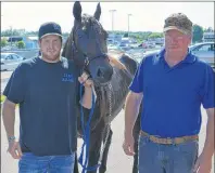  ?? JASON SIMMONDS/JOURNAL PIONEER ?? Jordan MacKay, left, is looking after Do Over Hanover for Allard Racing this week. Do Over Hanover is one of the eight entries in the 49th running of the Governor’s Plate at Red Shores at Summerside Raceway on Saturday night. MacKay’s father, Chris,...