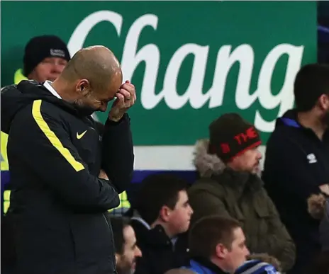  ?? Picture: AP ?? ANIMATED: Manchester City manager Pep Guardiola will expect his team to claim three points when Newcastle visit Manchester tomorrow.