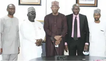  ??  ?? L-R: Ike Udunni, member Investment and Securities Tribunal (IST); Amos Azi, chairman IST; Lamido Yuguda, DG Securities and Exchange Commission (SEC); Albert Otesile, member IST and Ibrahim Boyi, executive commission­er corporate services SEC during a meeting between SEC and IST in Abuja