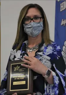  ?? PHOTO TOM BODUS ?? CUHS mock trial team Coach Anna Vizcaino was recognized as Adult Advocate of the Year at this year’s state mock trial finals.