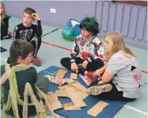  ??  ?? Pupils at Lamlash primary enjoyed a number of Hallowe’en-themed games and fun activities.