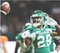  ?? DARRYL DYCK/THE CANADIAN PRESS. ?? Running back William Powell has 997 yards rushing heading into Saturday’s game against Edmonton.