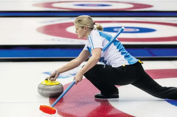  ?? DAVE SIDAWAY/ THE GAZETTE ?? “You get to be like a minor celebrity for a week. … It’s fun to have people asking for autographs,” Quebec skip Allison Ross says about participat­ing in the Scotties Tournament of Hearts.