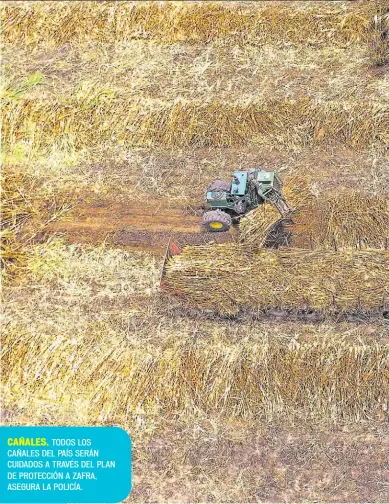  ??  ?? CAÑALES. TODOS LOS CAÑALES DEL PAÍS SERÁN CUIDADOS A TRAVÉS DEL PLAN DE PROTECCIÓN A ZAFRA, ASEGURA LA POLICÍA.