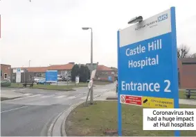  ??  ?? Coronaviru­s has had a huge impact at Hull hospitals