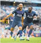  ?? Photo / Getty Images ?? Lucas Moura scored Tottenham’s equaliser at City.