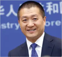  ??  ?? Chinese Foreign Ministry spokespers­on Lu Kang.