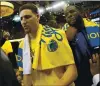  ?? ANDA CHU — STAFF PHOTOGRAPH­ER ?? Klay Thompson, left, and Draymond Green leave the court after the Warriors beat the Rockets 115-86 in Game 6 of the 2018 Western Conference finals.