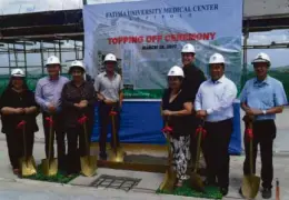  ??  ?? From left to right: Ms. Avelina C. Maliwanag, VP Operations; Mr. Enrico John O. Santos, VP Finance; Dr. Mylene O. SantosAbad Santos, Chairman of Radiology Dept.; Arch. Charles Bernard Reyes; Dr. Yvonne O. Santos-Guevara, Hospital Administra­tor; Arch....