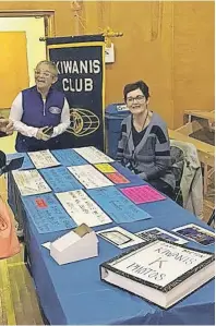  ??  ?? Shown here are Deb Murray, left, and Sharon Pollock, right, of the Cape Breton Kiwanis Golden K sharing informatio­n about the club with those who attended the recent New Dawn Volunteer Fair. 46#.*55&% 1)050