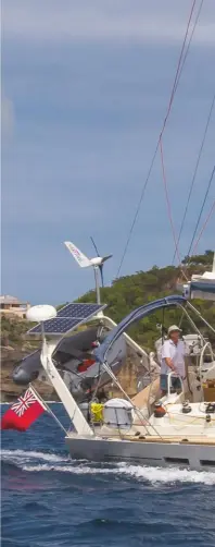  ??  ?? Above: navigation needs care – lobster pot markers are everywhere. Right: Pete and Tracey Goss are living aboard their García Exploratio­n 45, Pearl