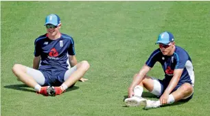  ?? Reuters ?? England’s Ollie Pope and Sam Curran during nets on Tuesday. —