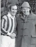  ??  ?? LEFT: Nickey Rackard congratula­tes Kilkenny’s Eddie Keher after he had beaten Nickey’s all-time scoring record for a single year’s intercount­y hurling by 11 points in 1971.