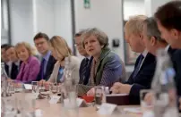  ?? — Reuters ?? Theresa May holds a cabinet meeting in Runcorn, Cheshire, as she launches her industrial strategy for post-Brexit Britain.