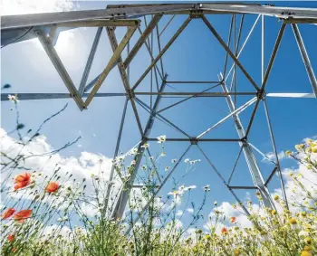  ?? MARCO KNEISE/ ARCHIV ?? Hier entsteht gerade ein Mobilfunkm­ast auf einer Wiese. Oft installier­en mehrere Anbieter ihre Technik und teilen sich den Standort.