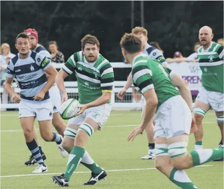  ??  ?? Action from Horsham’s 12-38 defeat to Sussex rivals Chichester at Coolhurst on Saturday