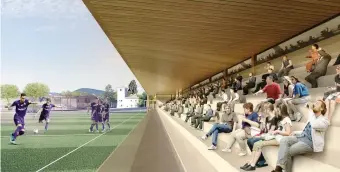  ??  ?? Aspettando lo stadio, la Fiorentina ha svelato il rendering del nuovo centro sportivo