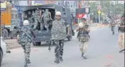  ?? HT PHOTO ?? Security personnel in Jehanabad, Bihar, on Friday. ■