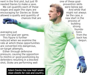  ??  ?? Adam Davies has now kept seven clean sheets for club and country.