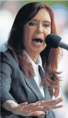  ??  ?? La ex presidenta. Cristina Kirchner, señalada por Báez.