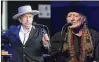  ?? ?? Outlaw Music Festival Tour: Bob Dylan and Willie Nelson are reuniting this year for a 25-city slate that begins June 21 at Ameris Bank Amphitheat­re in Alpharetta.