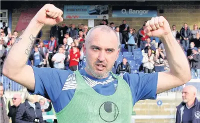  ??  ?? Bangor City’s Gary Taylor-Fletcher is looking forward to facing Lyngby