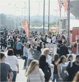  ?? ?? Fans at one of the Ed Sheeran gigs at the Stadium of Light earlier this month.