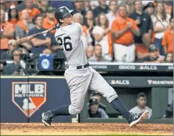  ?? Anthony J. Causi ?? WHAT COULD’VE BEEN: DJ LeMahieu connects for his gametying home run in the ninth inning Saturday.