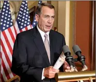  ?? AP/ J. SCOTT APPLEWHITE ?? “If this president can get away with making his own laws, future presidents will have the ability to as well,” House Speaker John Boehner said Friday.