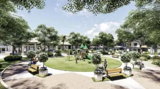  ?? Architect’s perspectiv­e ?? Parks and activity areas promote resident’s health and wellness while cultivatin­g camaraderi­e among community members.