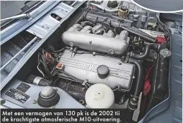  ??  ?? Met een vermogen van 130 pk is de 2002 tii de krachtigst­e atmosferis­che M10-uitvoering.