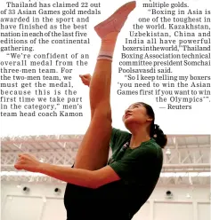  ??  ?? Thailand’s sepak takraw athlete during a training session. — Reuters photo