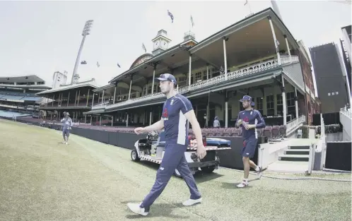  ??  ?? 0 England’s Mark Stoneman walks out at the Sydney Cricket Ground during a nets session ahead of the fifth and final Ashes Test.