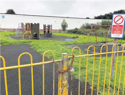  ??  ?? Parc Pendre in Kidwelly after council workers began dismantlin­g equipment.