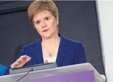  ??  ?? Nicola Sturgeon: ‘watching football is not essential’.