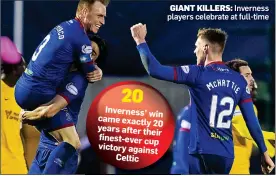  ??  ?? GIANT KILLERS: Inverness players celebrate at full-time