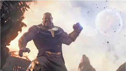  ?? MARVEL STUDIOS ?? The villainous Thanos (Josh Brolin) is out to smash some superheroe­s and grab some Infinity Stones.