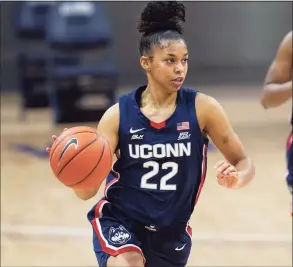  ?? Laurence Kesterson / Associated Press ?? UConn guard Evina Westbrook in action against Villanova during a game in December.