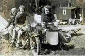  ?? ?? Not exactly a sidecar outfit being used for commercial purposes – but who could resist using such a happy picture from almost 95 years ago of three young ladies enjoying a holiday on a BSA combinatio­n. The original caption simply stated: ‘Girls want to have fun’ – and who can argue with that?