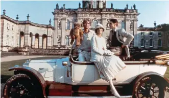  ??  ?? Castle cast: Anthony Andrews, Diana Quick and Jeremy Irons in Brideshead