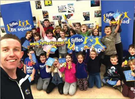  ??  ?? Fitness expert Tom Dalton with pupils at Nun’s Cross NS who joined the Fit Squad.