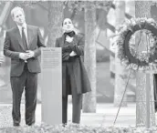  ?? SETH WENIG/AP ?? Prince Harry and Meghan, the Duke and Duchess of Sussex, take a moment Thursday while touring the National Sept. 11 Memorial & Museum in New York City.